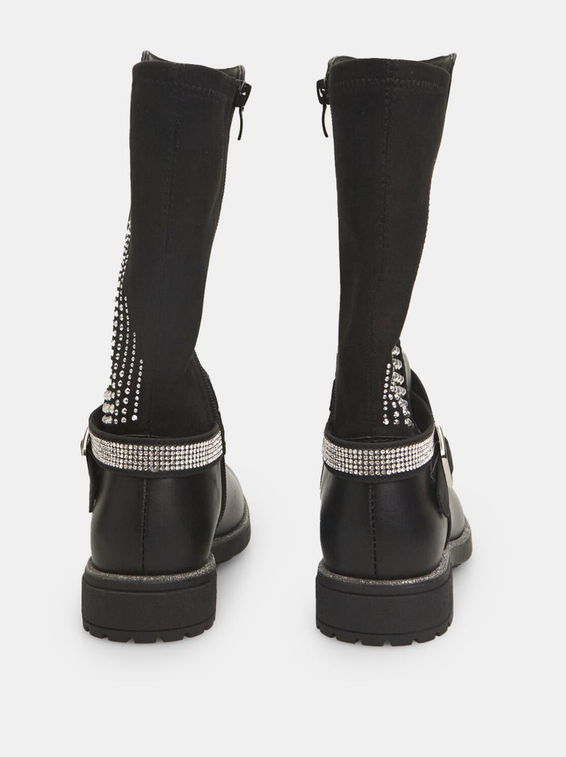 Bottines avec bracelet et strass BATA Noir - Kiabi