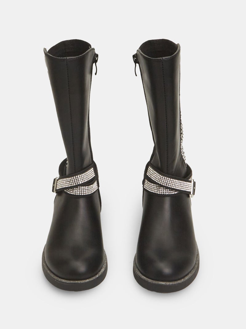 Bottines avec bracelet et strass BATA Noir - Kiabi