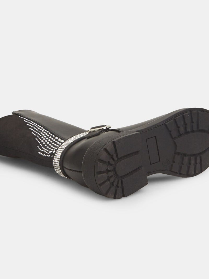 Bottines avec bracelet et strass BATA Noir - Kiabi