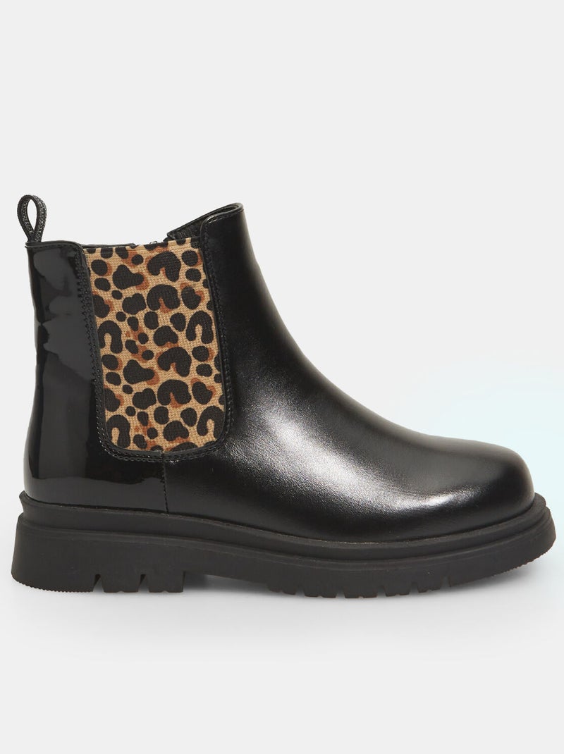 Bottines avec détail léopard BATA Noir - Kiabi