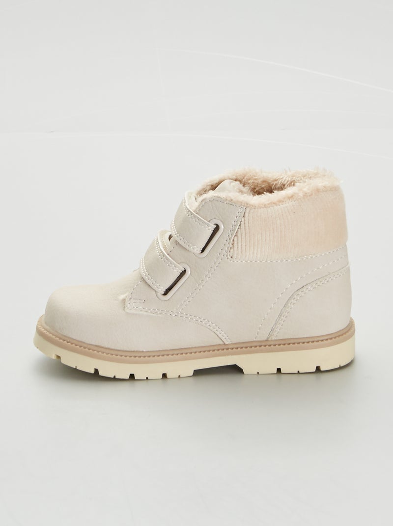 Bottines avec double scratchs Beige - Kiabi