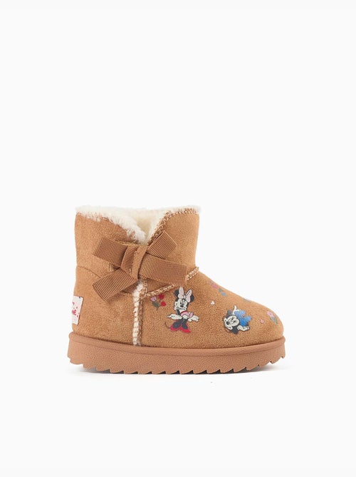 Bottines avec doublure en peluche douce synthétique et imprimés minnie - Kiabi Bottines avec doublure en peluche douce synthétique et imprimés minnie - Kiabi