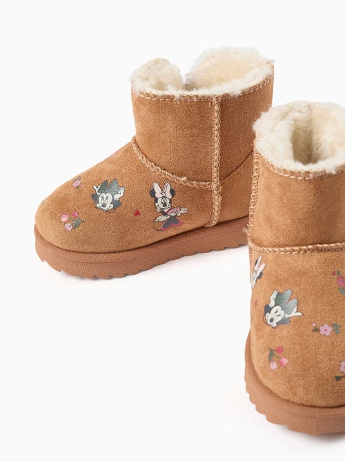 Bottines avec doublure en peluche douce synthétique et imprimés minnie - Kiabi Bottines avec doublure en peluche douce synthétique et imprimés minnie - Kiabi