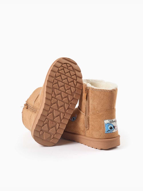 Bottines avec doublure en peluche douce synthétique et imprimés stitch - Kiabi Bottines avec doublure en peluche douce synthétique et imprimés stitch - Kiabi