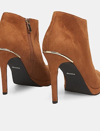 Bottines avec effet cuir velours et talon stiletto BATA