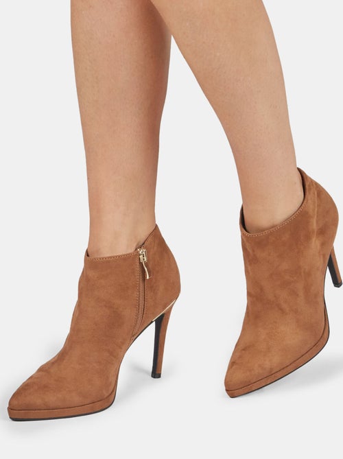 Bottines avec effet cuir velours et talon stiletto BATA - Kiabi