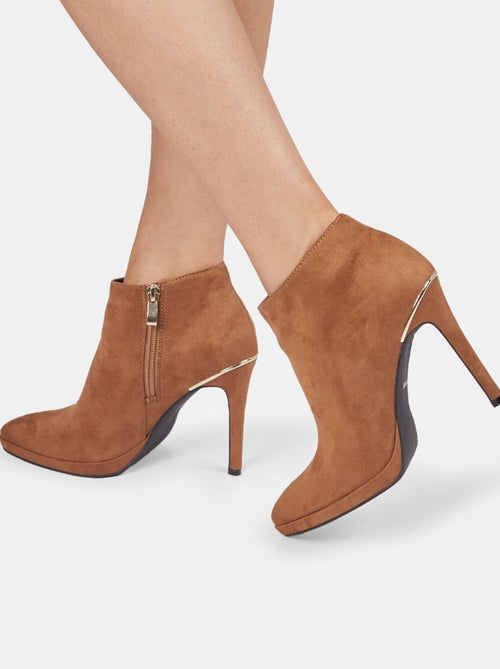 Bottines avec effet cuir velours et talon stiletto BATA - Kiabi