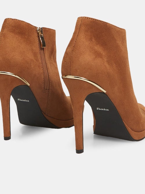 Bottines avec effet cuir velours et talon stiletto BATA - Kiabi