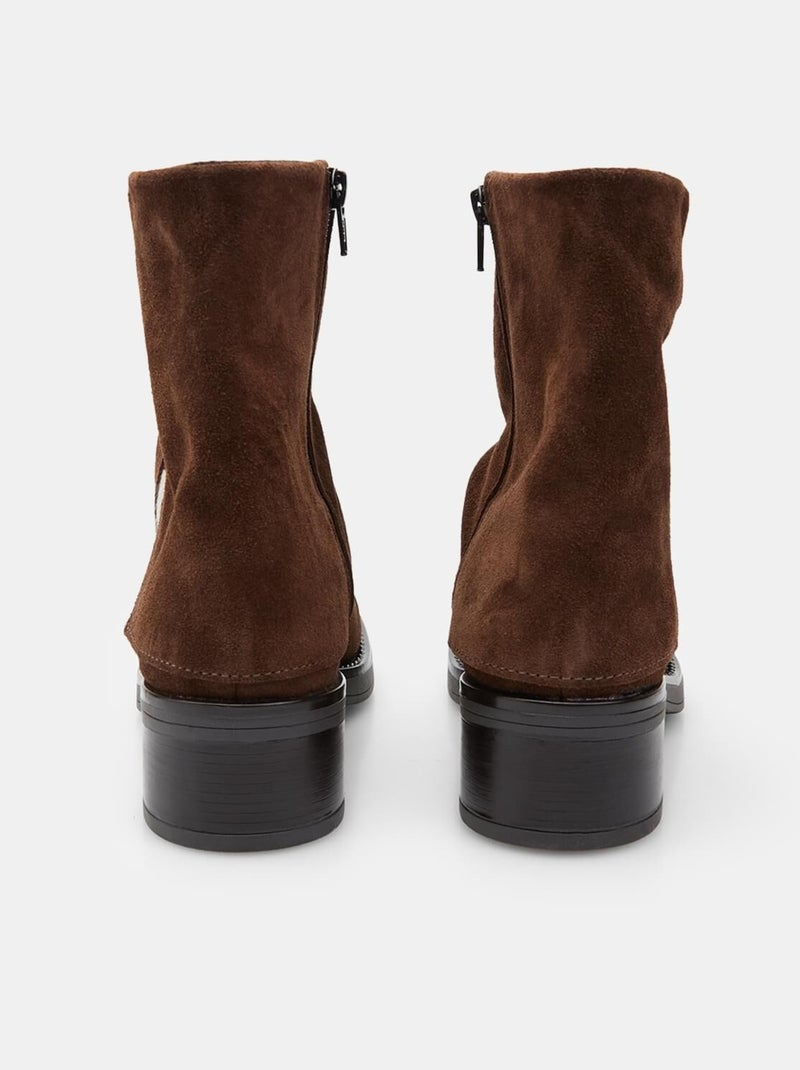 Bottines avec insert en poney bata Marron - Kiabi