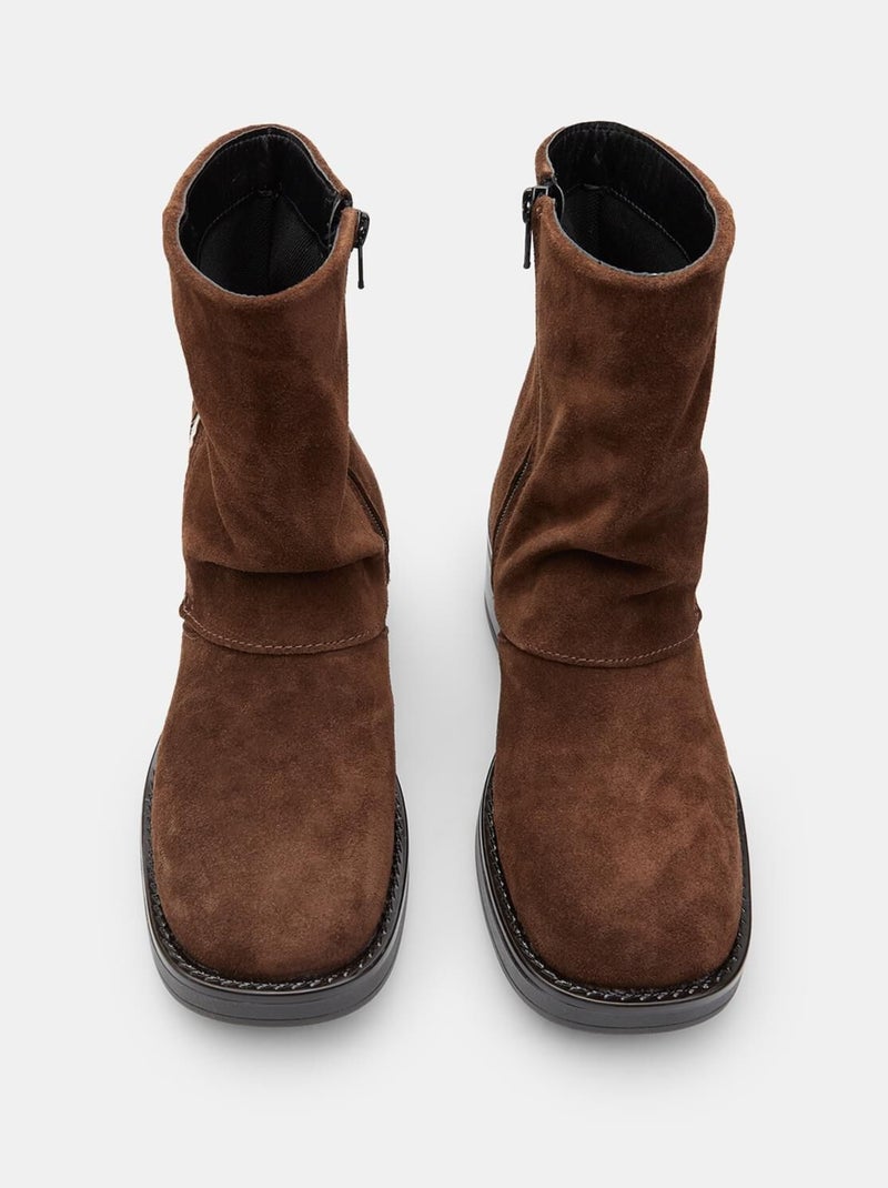 Bottines avec insert en poney bata Marron - Kiabi