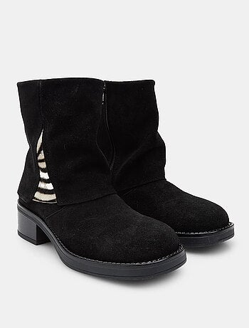 Bottines avec insert en poney bata
