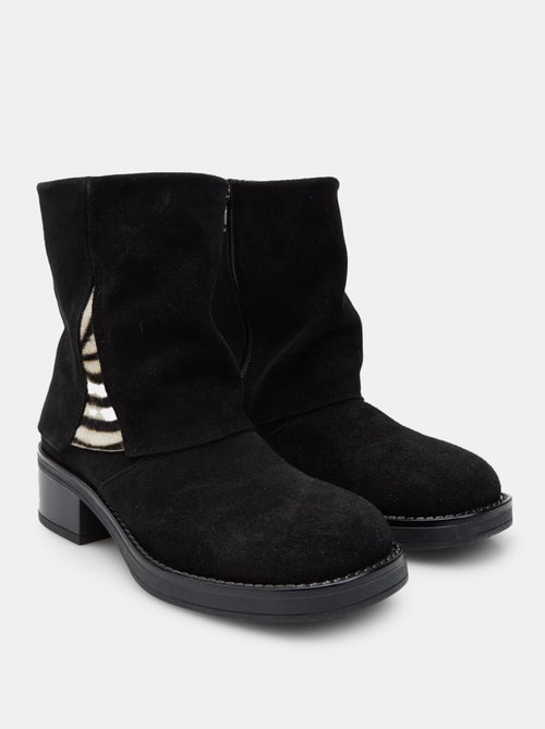Bottines avec insert en poney BATA - Kiabi