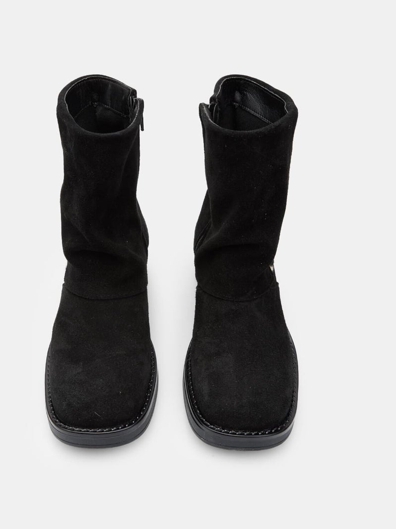 Bottines avec insert en poney BATA Noir - Kiabi