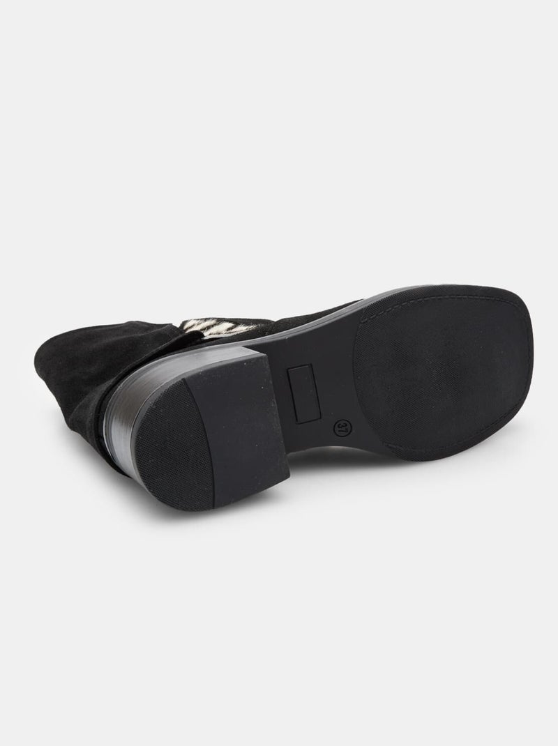 Bottines avec insert en poney BATA Noir - Kiabi