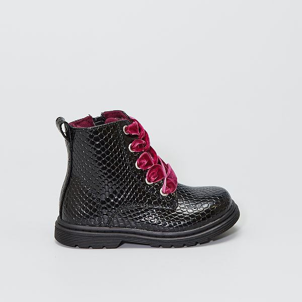 bottines lacets velours