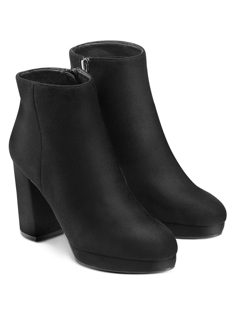 Bottines avec large talon BATA Noir - Kiabi