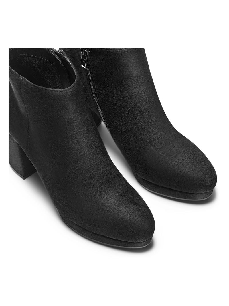 Bottines avec large talon BATA Noir - Kiabi