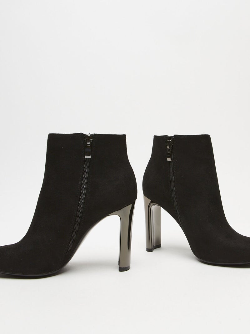 Bottines avec large talon BATA Noir - Kiabi