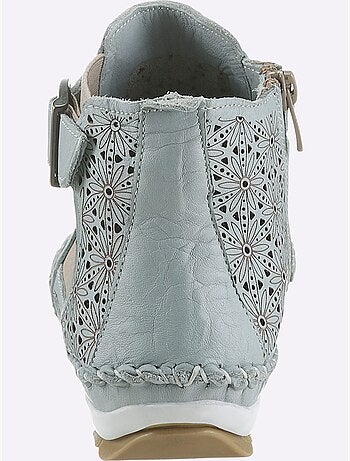Bottines à motif ajouré avec glissière et semelle en cuir - Taille standard - Witt