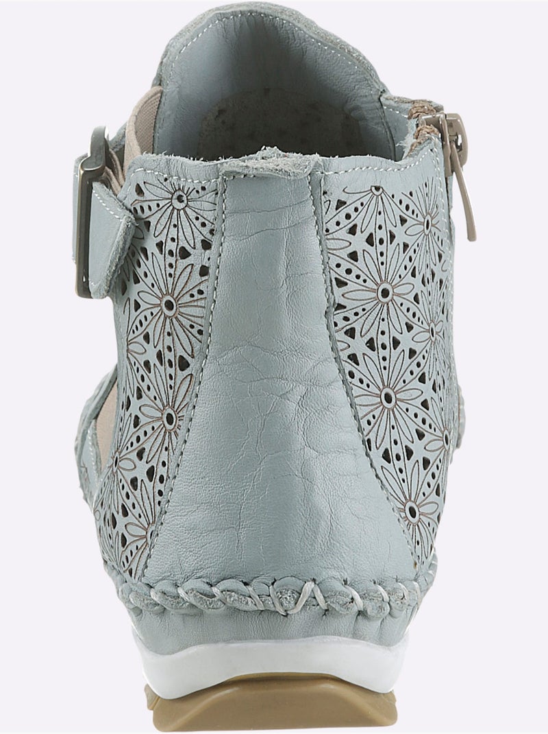 Bottines avec motif ajouré et semelle en caoutchouc - Taille standard - Witt Gris tourterelle - Kiabi