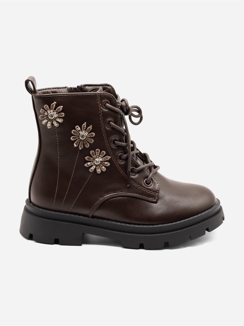 Bottines avec motifs décoratif Marron - Kiabi
