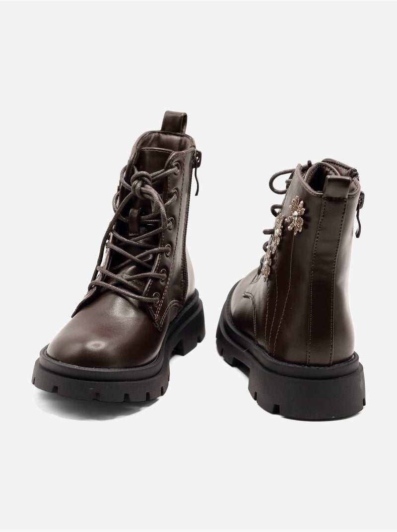 Bottines avec motifs décoratif Marron - Kiabi