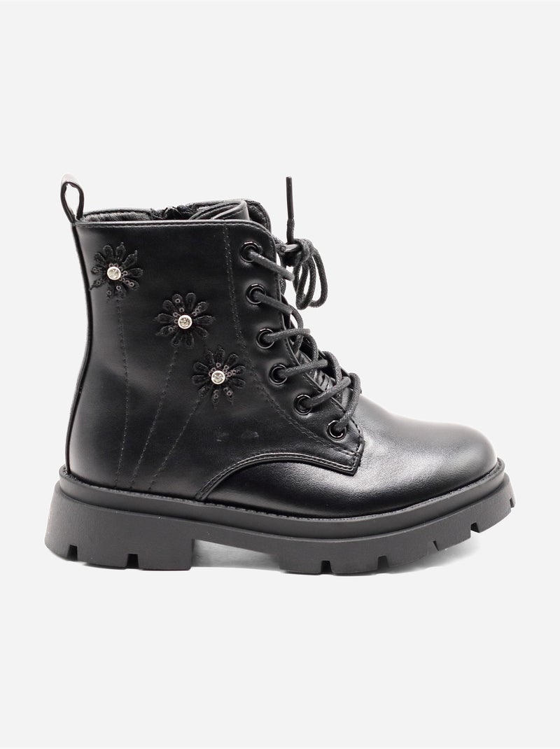 Bottines avec motifs décoratif Noir - Kiabi