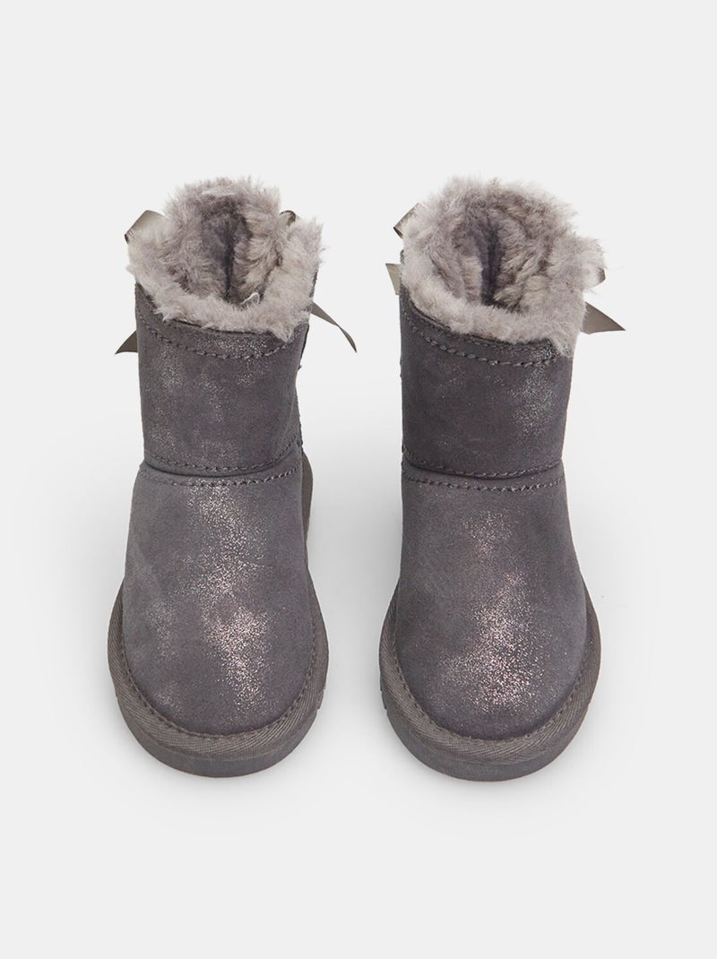 Bottines avec nœud BATA Argent - Kiabi
