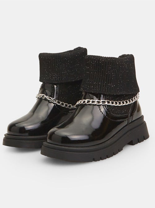 Bottines avec partie en maille et chaîne BUBBLEGUMMERS - Kiabi