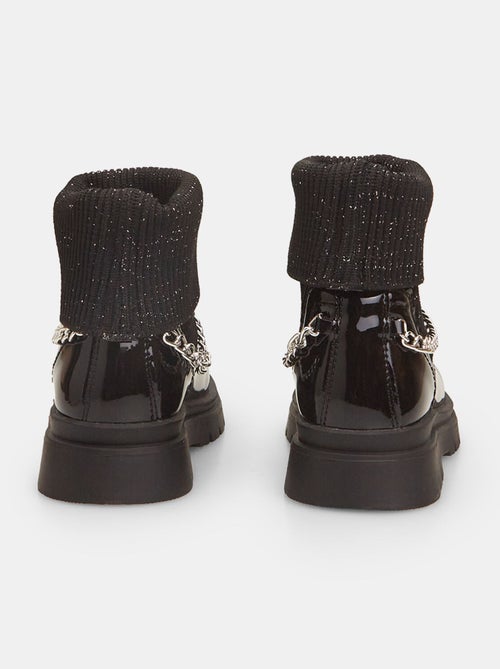 Bottines avec partie en maille et chaîne BUBBLEGUMMERS - Kiabi