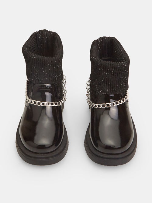 Bottines avec partie en maille et chaîne BUBBLEGUMMERS - Kiabi
