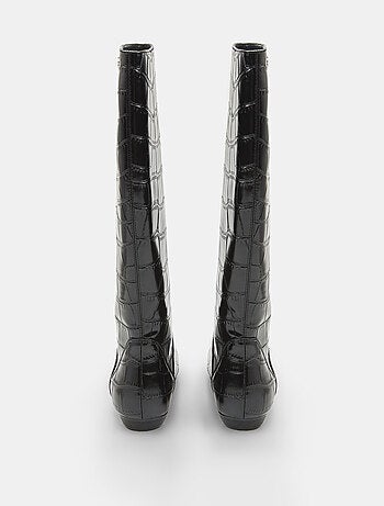 Bottines avec revers en teddy et semelle épaisse