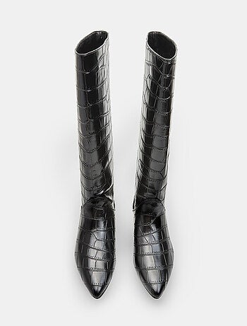 Bottines avec revers en teddy et semelle épaisse