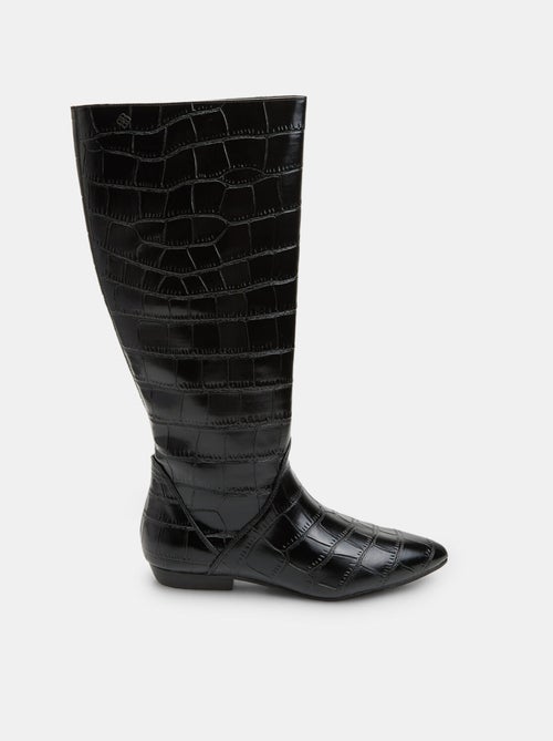 Bottines  avec revers en teddy et semelle épaisse - Kiabi