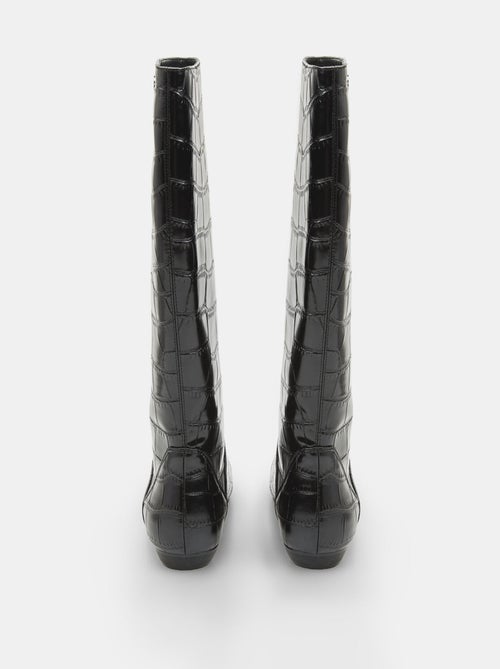 Bottines  avec revers en teddy et semelle épaisse - Kiabi
