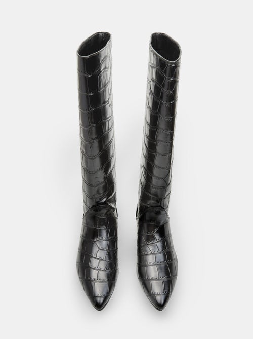 Bottines  avec revers en teddy et semelle épaisse - Kiabi