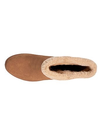 Bottines avec revers fourré, semelle mousse à mémoire de forme Isotoner