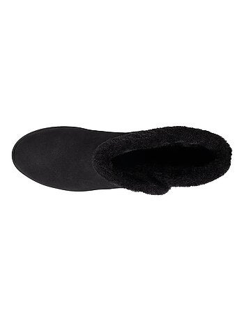 Bottines avec revers fourré, semelle mousse à mémoire de forme Isotoner