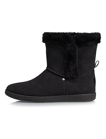 Bottines avec revers fourré, semelle mousse à mémoire de forme Isotoner