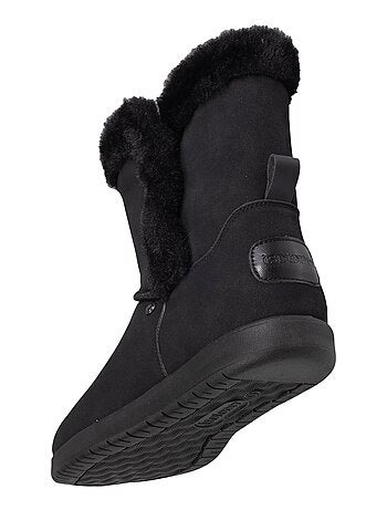Bottines avec revers fourré, semelle mousse à mémoire de forme Isotoner