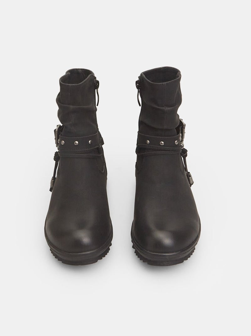 Bottines avec sangle et boucle BATA Noir - Kiabi