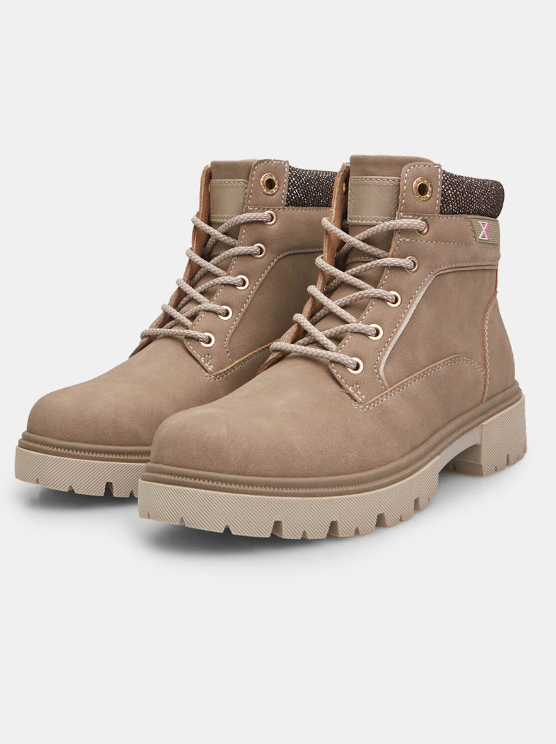 Bottines avec semelle crantée BATA Beige - Kiabi