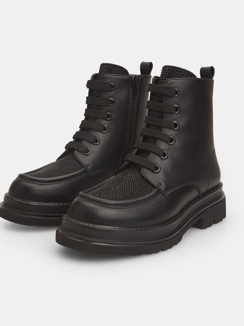 Bottines avec strass BATA Noir - Kiabi