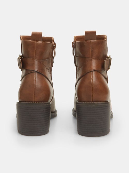 Bottines avec talon bas et sangle avec boucle BATA - Kiabi