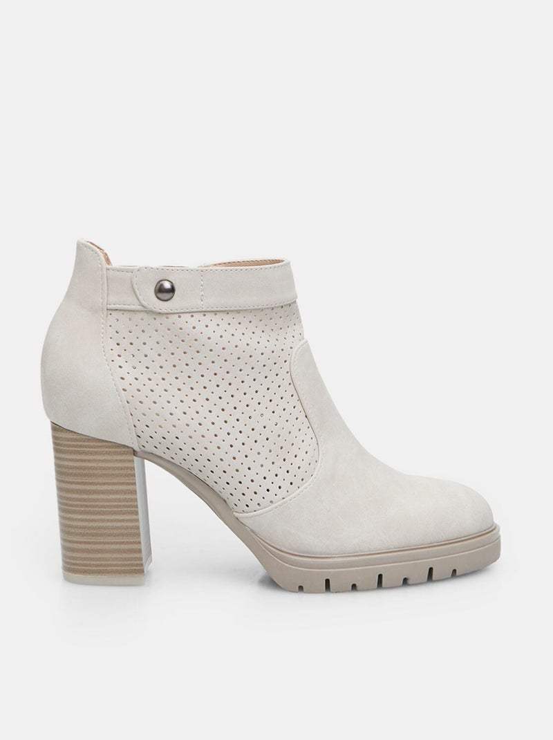 bottines avec talon de 8 cm BATA Beige - Kiabi