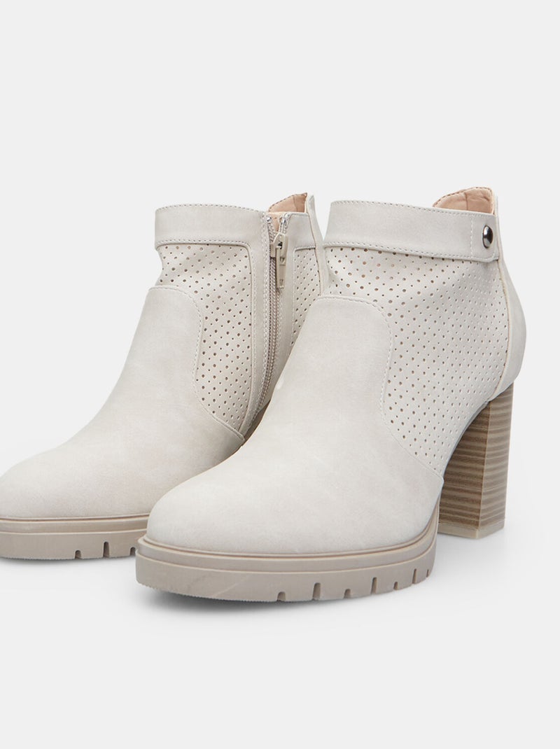bottines avec talon de 8 cm BATA Beige - Kiabi