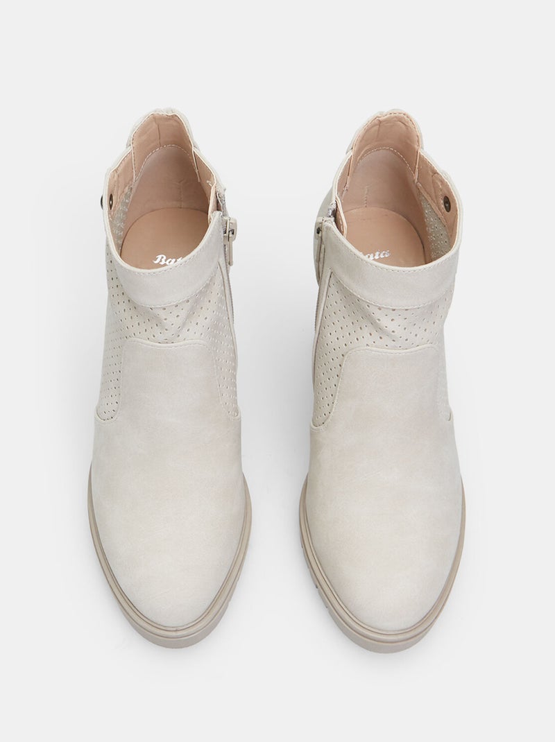 bottines avec talon de 8 cm BATA Beige - Kiabi