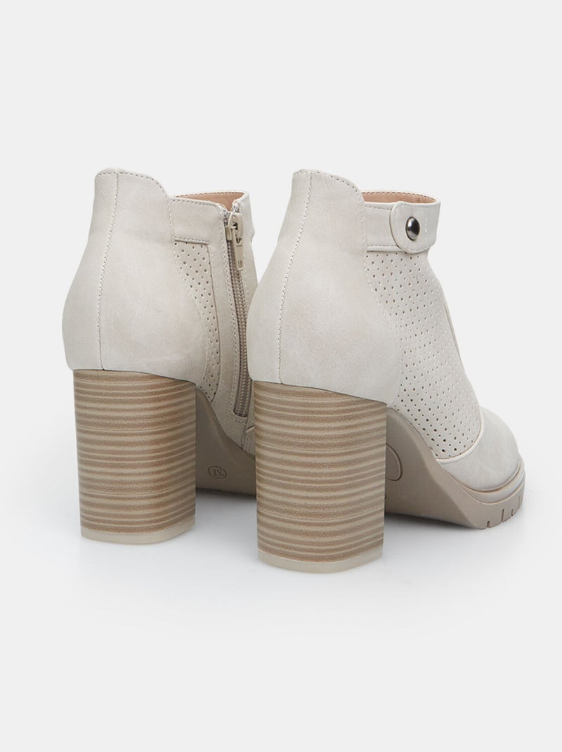 bottines avec talon de 8 cm BATA Beige - Kiabi