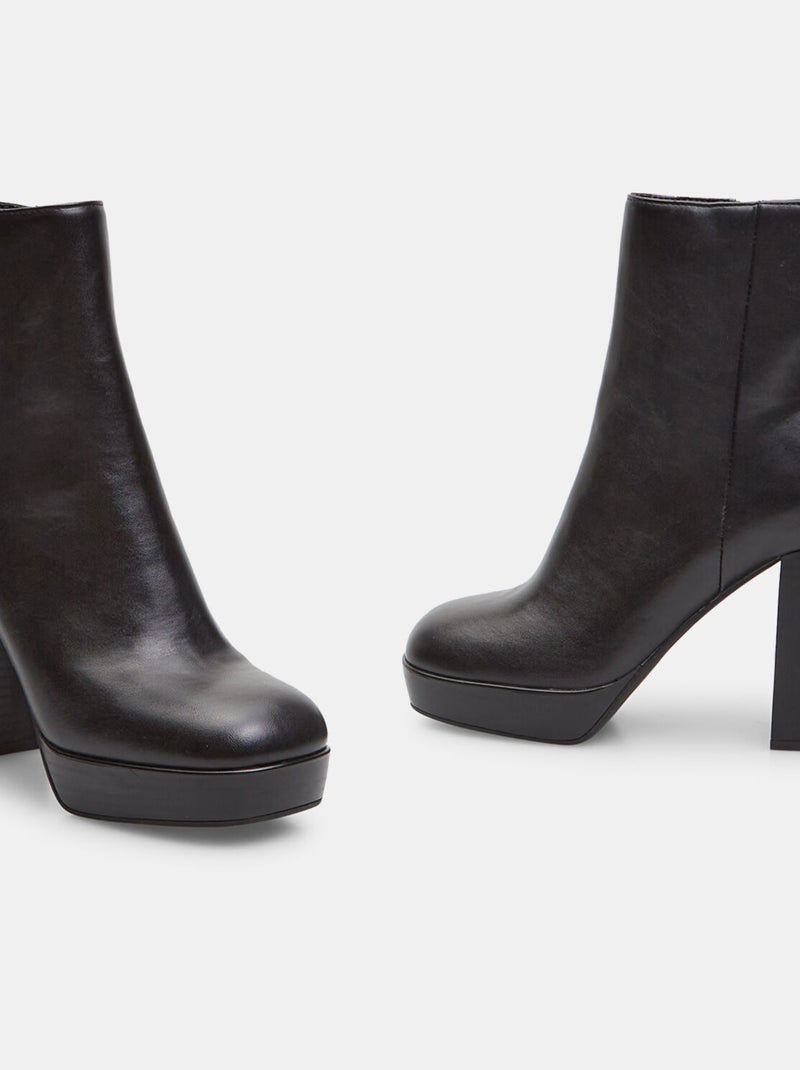 Bottines avec talon large BATA Noir - Kiabi