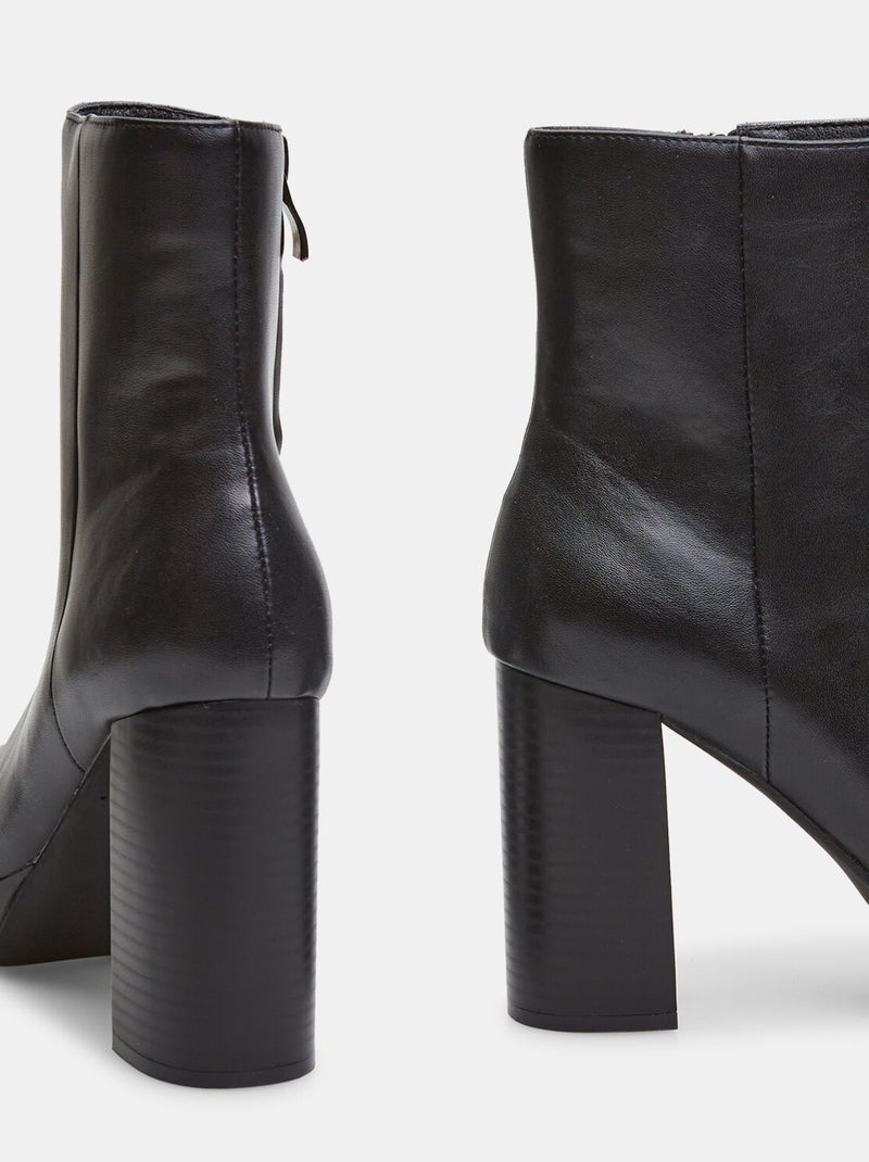 Bottines avec talon large BATA Noir - Kiabi
